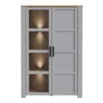 Furniture To Go Bohol 2 Door Grey Display Cabinet With LED Lighting The Home and Office Stores