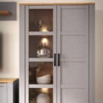 Furniture To Go Bohol 2 Door Grey Display Cabinet With LED Lighting The Home and Office Stores