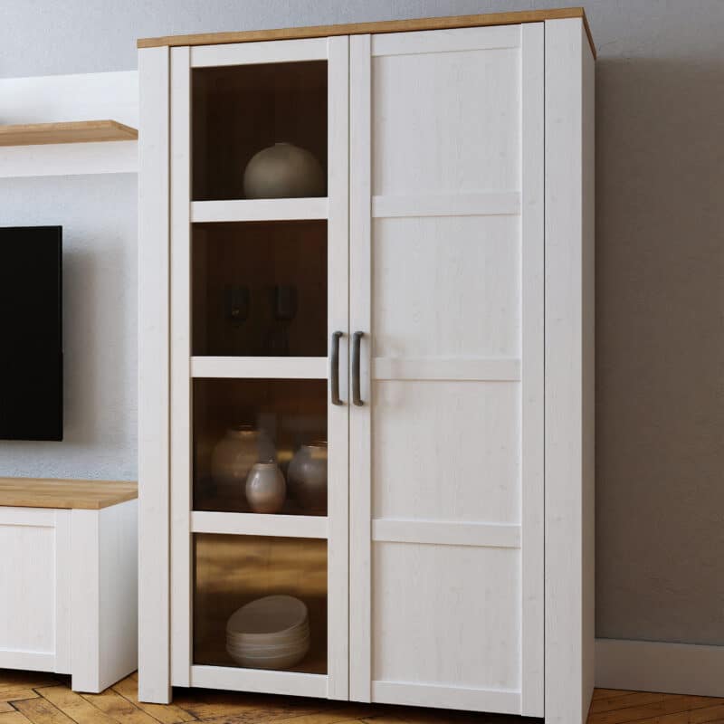 Furniture To Go Bohol 2 Door White Display Cabinet The Home and Office Stores
