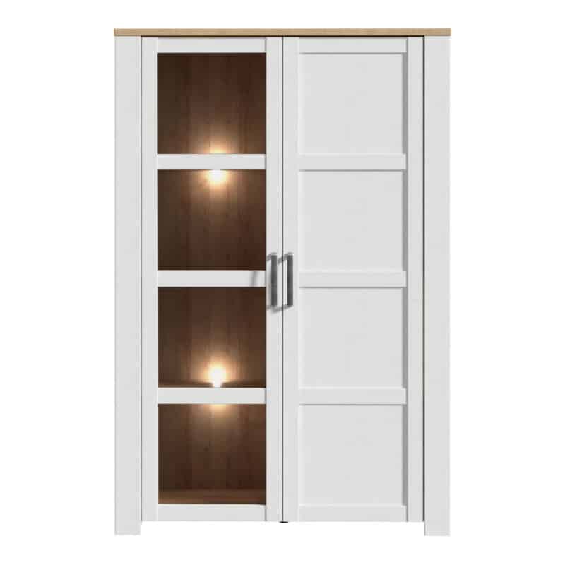 Furniture To Go Bohol 2 Door White Display Cabinet With LED Lighting The Home and Office Stores