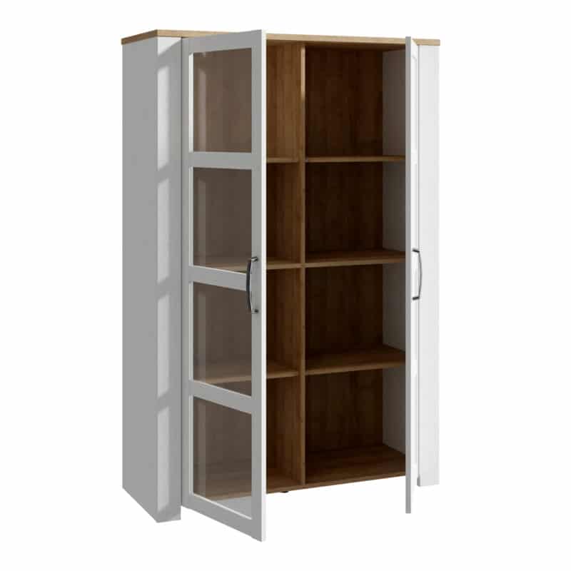Furniture To Go Bohol 2 Door White Display Cabinet With LED Lighting The Home and Office Stores