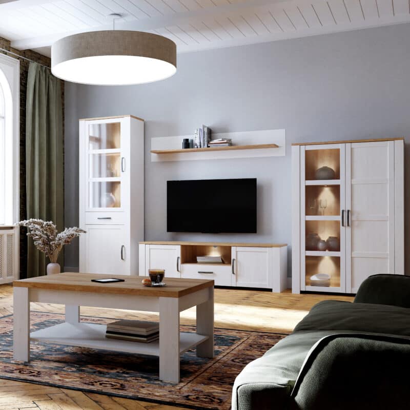 Furniture To Go Bohol 2 Door White Display Cabinet With LED Lighting The Home and Office Stores