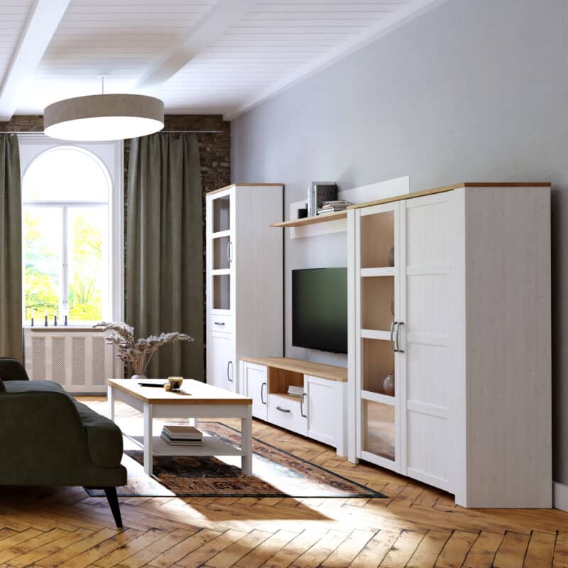 Furniture To Go Bohol 2 Door White Display Cabinet With LED Lighting The Home and Office Stores