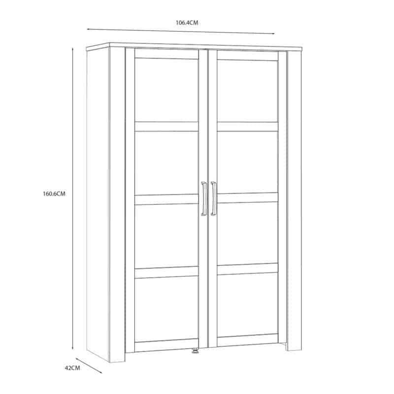 Furniture To Go Bohol 2 Door White Display Cabinet With LED Lighting The Home and Office Stores