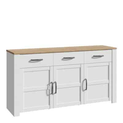 Furniture To Go Bohol 3 door 3 drawer white sideboard