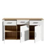 Furniture To Go Bohol 3 Door 3 Drawer White Sideboard The Home and Office Stores