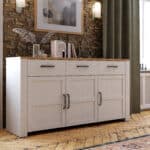 Furniture To Go Bohol 3 Door 3 Drawer White Sideboard The Home and Office Stores