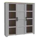 Furniture To Go Bohol 3 door large grey display cabinet