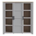 Furniture To Go Bohol 3 Door Large Grey Display Cabinet The Home and Office Stores