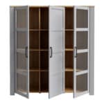 Furniture To Go Bohol 3 Door Large Grey Display Cabinet With LED Lighting The Home and Office Stores