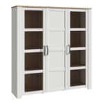 Furniture To Go Bohol 3 door large white display cabinet