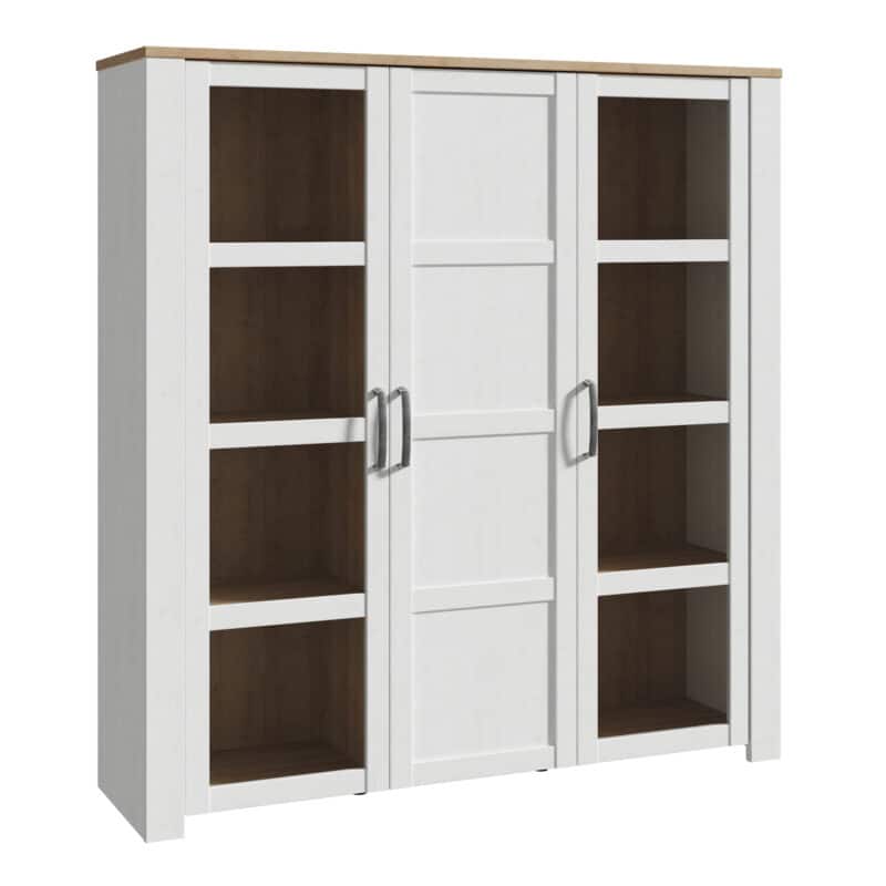 Furniture To Go Bohol 3 door large white display cabinet
