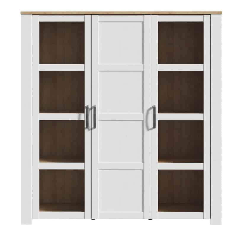 Furniture To Go Bohol 3 Door Large White Display Cabinet The Home and Office Stores