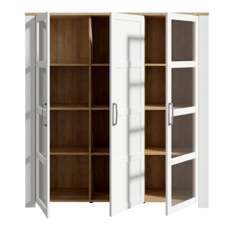 Furniture To Go Bohol 3 Door Large White Display Cabinet The Home and Office Stores