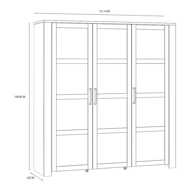 Furniture To Go Bohol 3 Door Large White Display Cabinet The Home and Office Stores
