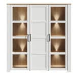 Furniture To Go Bohol 3 Door Large White Display Cabinet With LED Lighting The Home and Office Stores