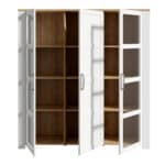 Furniture To Go Bohol 3 Door Large White Display Cabinet With LED Lighting The Home and Office Stores