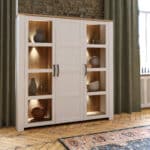 Furniture To Go Bohol 3 Door Large White Display Cabinet With LED Lighting The Home and Office Stores