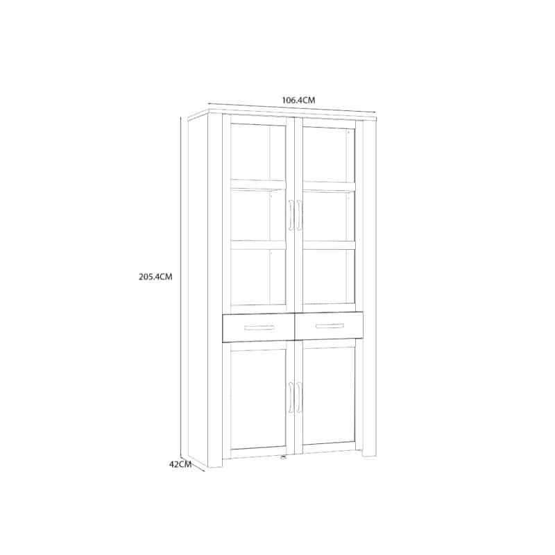 Furniture To Go Bohol 4 Door 2 Drawer White Display Cabinet The Home and Office Stores