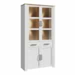Furniture To Go Bohol 4 door 2 drawer white display cabinet with led lighting