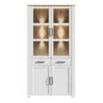 Furniture To Go Bohol 4 Door 2 Drawer White Display Cabinet With LED Lighting The Home and Office Stores