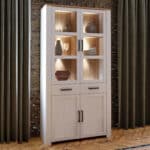 Furniture To Go Bohol 4 Door 2 Drawer White Display Cabinet With LED Lighting The Home and Office Stores