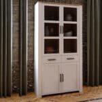 Furniture To Go Bohol 4 Door 2 Drawer White Display Cabinet With LED Lighting The Home and Office Stores