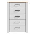 Furniture To Go Bohol 5 Drawer Narrow White Chest The Home and Office Stores