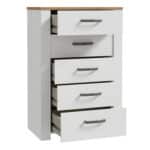 Furniture To Go Bohol 5 Drawer Narrow White Chest The Home and Office Stores
