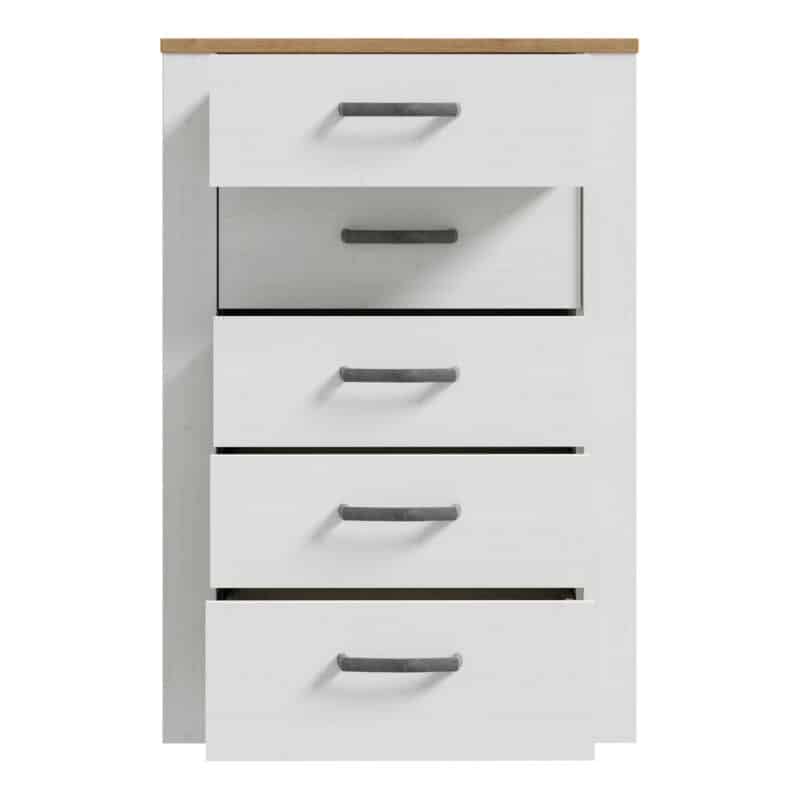 Furniture To Go Bohol 5 Drawer Narrow White Chest The Home and Office Stores