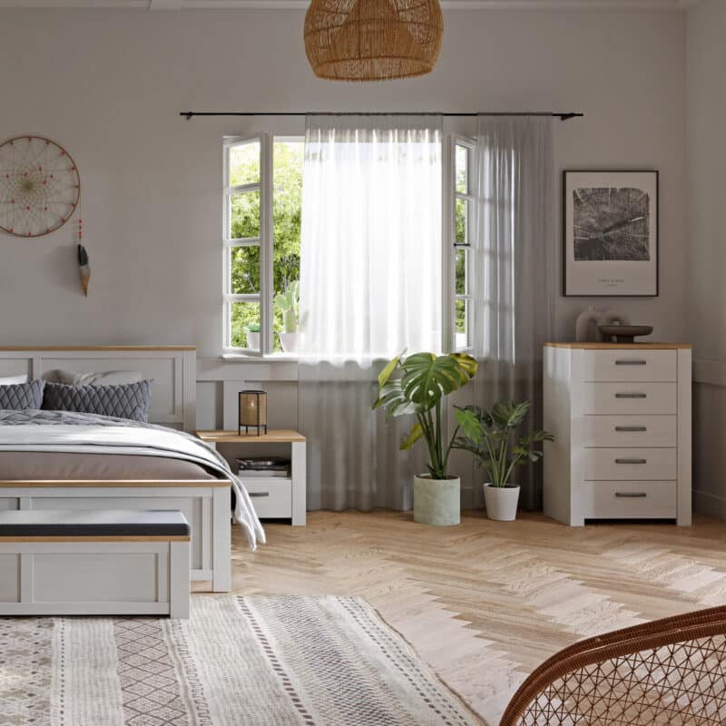 Furniture To Go Bohol 5 Drawer Narrow White Chest The Home and Office Stores