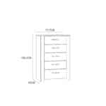 Furniture To Go Bohol 5 Drawer Narrow White Chest The Home and Office Stores