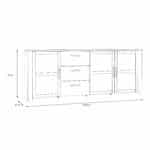 Furniture To Go Bohol Wide 3 Door 3 Drawer Grey Sideboard The Home and Office Stores