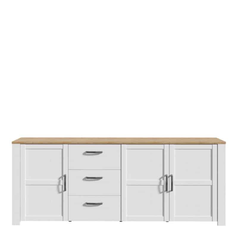 Furniture To Go Bohol Wide 3 Door 3 Drawer White Sideboard The Home and Office Stores