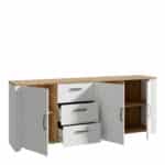 Furniture To Go Bohol Wide 3 Door 3 Drawer White Sideboard The Home and Office Stores