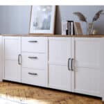 Furniture To Go Bohol Wide 3 Door 3 Drawer White Sideboard The Home and Office Stores
