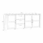 Furniture To Go Bohol Wide 3 Door 3 Drawer White Sideboard The Home and Office Stores