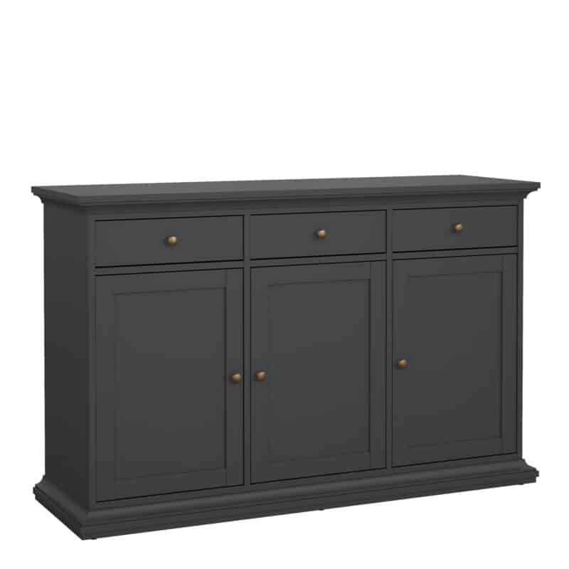 Furniture To Go Paris 3 drawer 3 door Sideboard matt grey