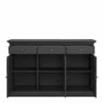 Furniture To Go Paris 3 Drawer 3 Door Sideboard Matt Grey The Home and Office Stores