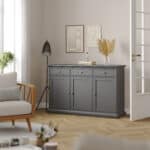 Furniture To Go Paris 3 Drawer 3 Door Sideboard Matt Grey The Home and Office Stores