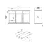 Furniture To Go Paris 3 Drawer 3 Door Sideboard Matt Grey The Home and Office Stores