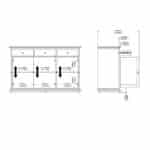 Furniture To Go Paris 3 Drawer 3 Door Sideboard Matt Grey The Home and Office Stores
