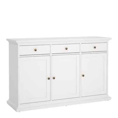 Furniture To Go Paris 3 drawer 3 door sideboard white