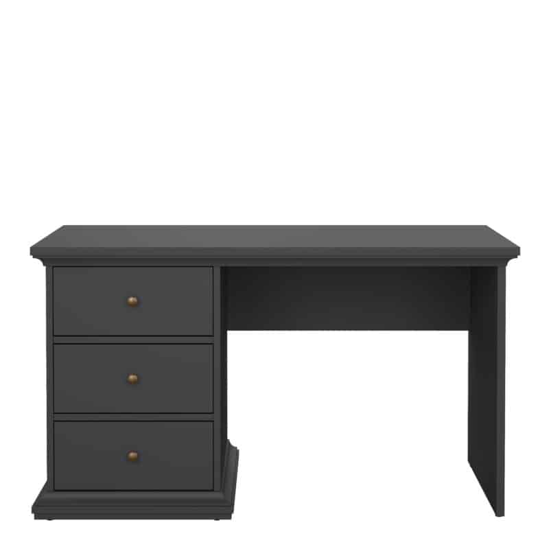 Furniture To Go Paris 3 Drawer Desk Matt Grey The Home and Office Stores