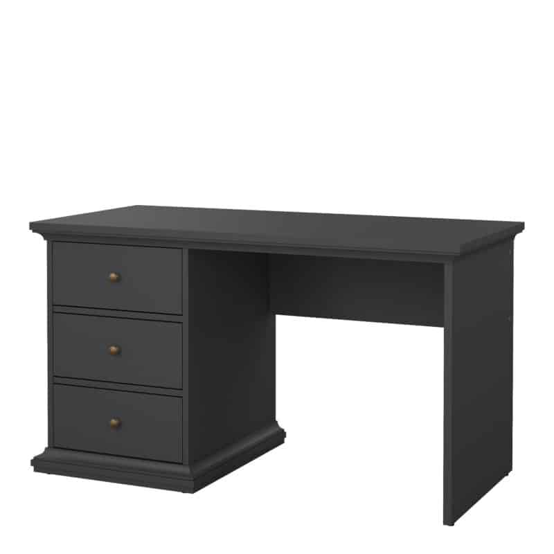 Furniture To Go Paris 3 Drawer Desk Matt Grey The Home and Office Stores