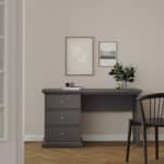 Furniture To Go Paris 3 Drawer Desk Matt Grey The Home and Office Stores