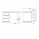 Furniture To Go Paris 3 Drawer Desk Matt Grey The Home and Office Stores