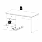 Furniture To Go Paris 3 Drawer Desk Matt Grey The Home and Office Stores