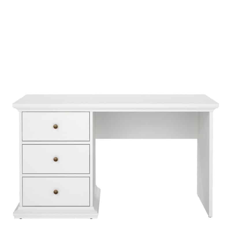 Furniture To Go Paris 3 Drawer Desk White The Home and Office Stores