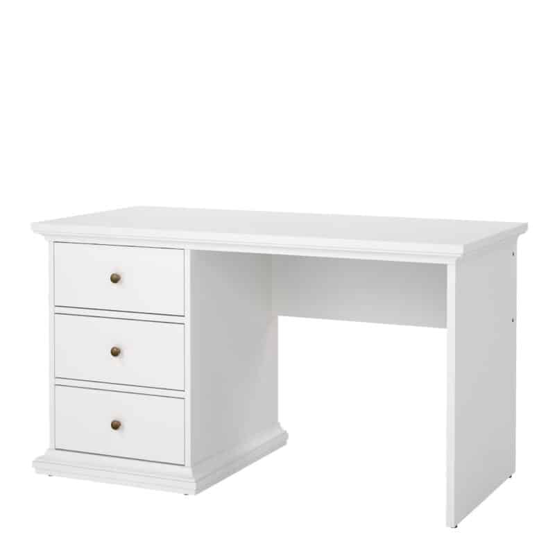 Furniture To Go Paris 3 Drawer Desk White The Home and Office Stores